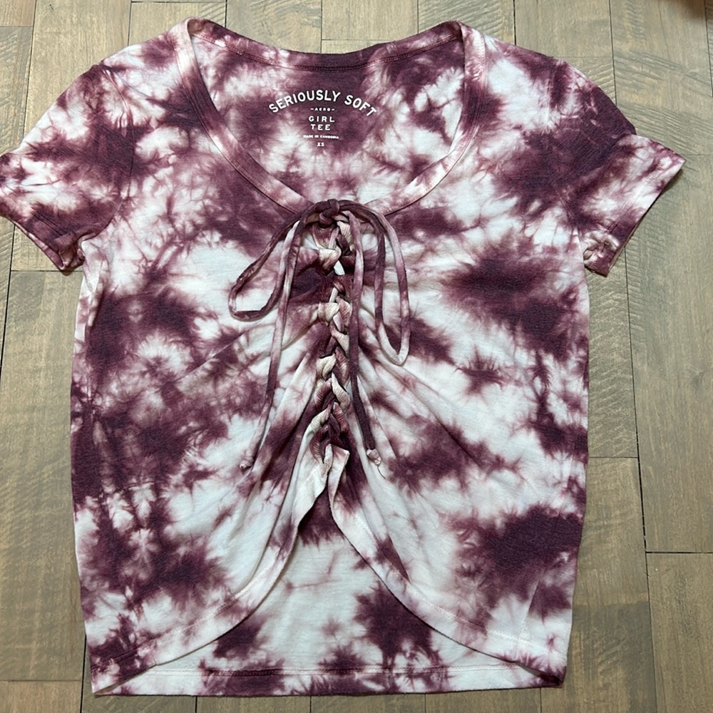 Girl tee tie die top